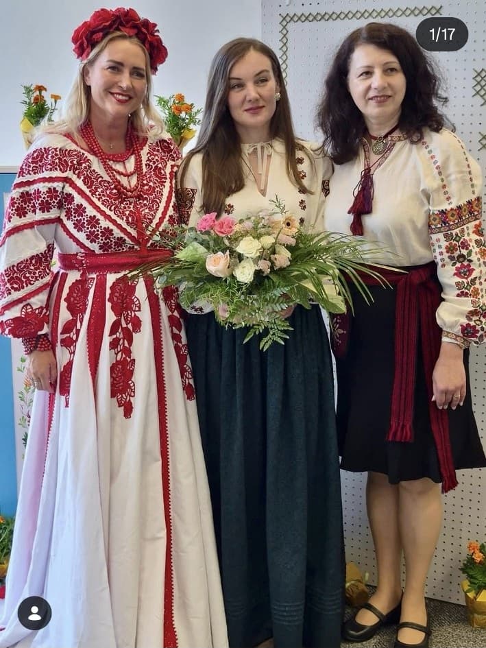 Guests in traditional Ukrainian attire at a Fashion 4 Ukraine event.